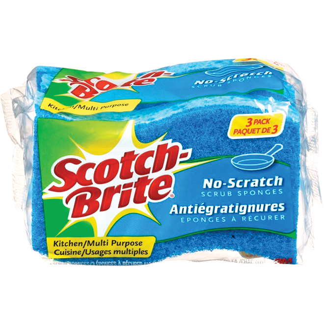 Scoth-Brite 3-Pack Blue No-Scratch Multi-Purpose Scrub Sponges