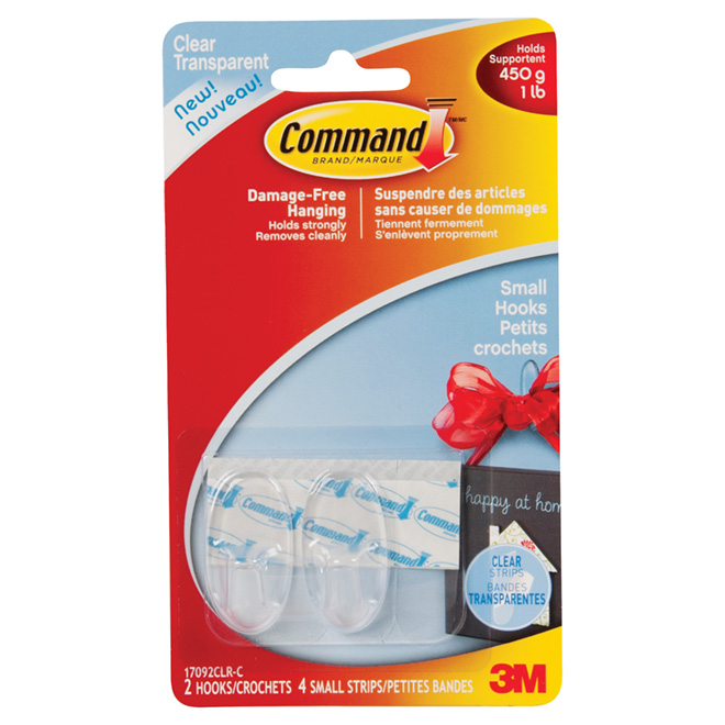 COMMAND Self-Adhesive Hooks - Small - Clear 17092CLR-C