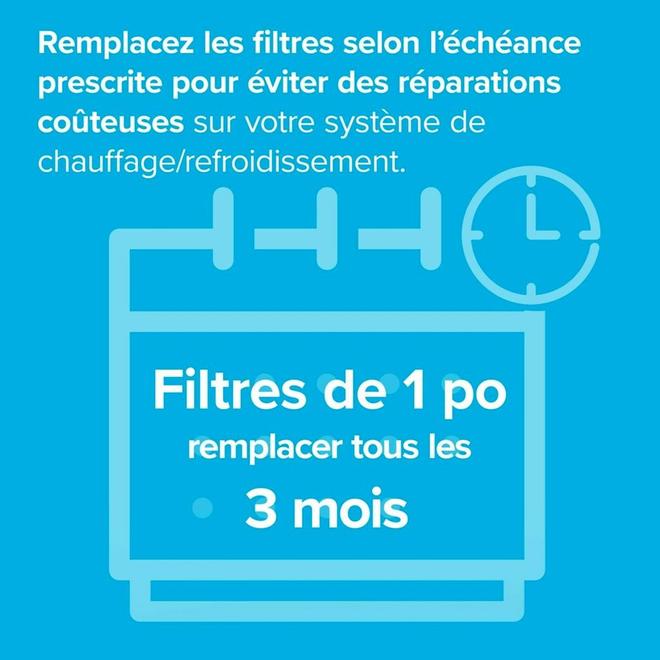 Filtres à air plissé réducteur d'allergènes pour fournaise Filtrete par 3M 16 x 25 po rouge MPR 1000 3/pqt