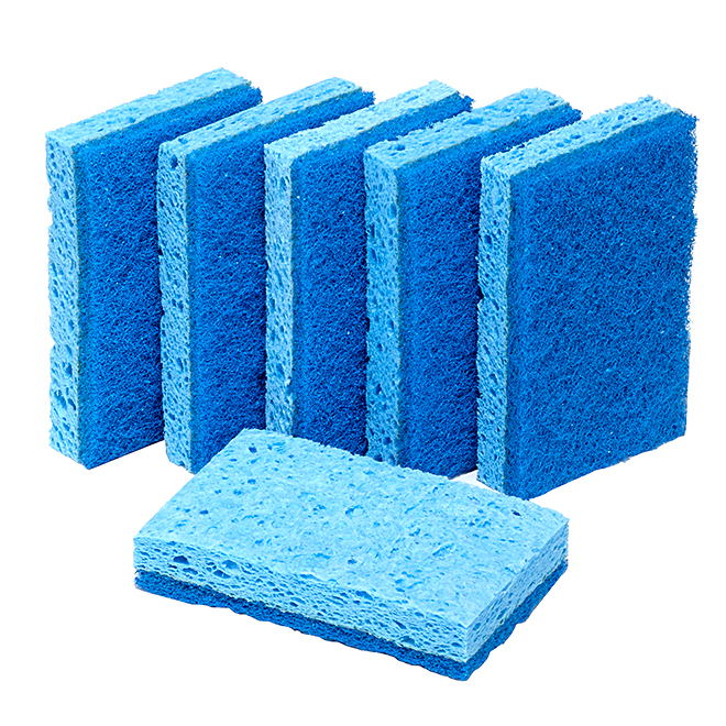 Scrub Sponges - All-Purpose - No-Scratch - Cellulose - 6/Pk