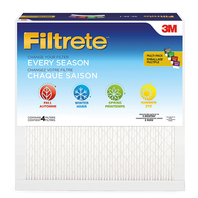 Filtrete 4-Season Furnace Filter Combo Pack - 16-in x 25-in x 1-in - Electrostatic - 4/Pack