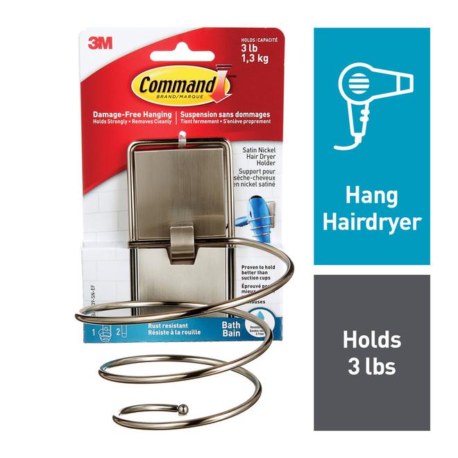 3M Command Dryer Holder Satin Nickel