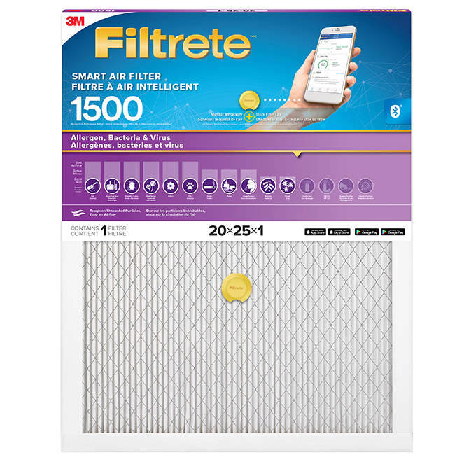 3M Filtrete Smart Air Filter - 20-in x 25-in x 1-in - 1500 MPR