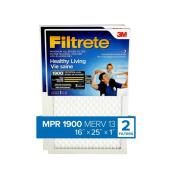 3M Filtrete Healthy Living 16 x 25 x 1-In 1900 MPR Maximum Allergen Reduction Pleated Air Filters  2/Pack