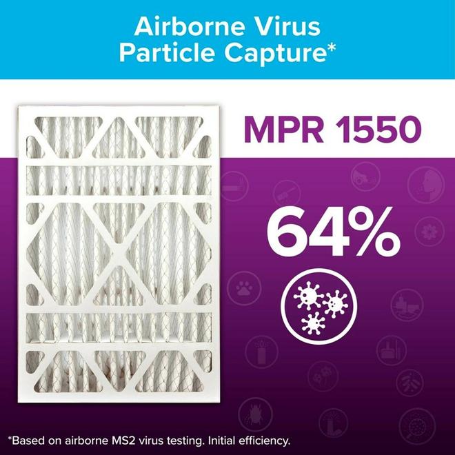 3M Filtrete 1550 MPR Healthy Living Ultra Allergen Reduction Electrostatic Pleated Air Filter - 20 x 25 x 5-in