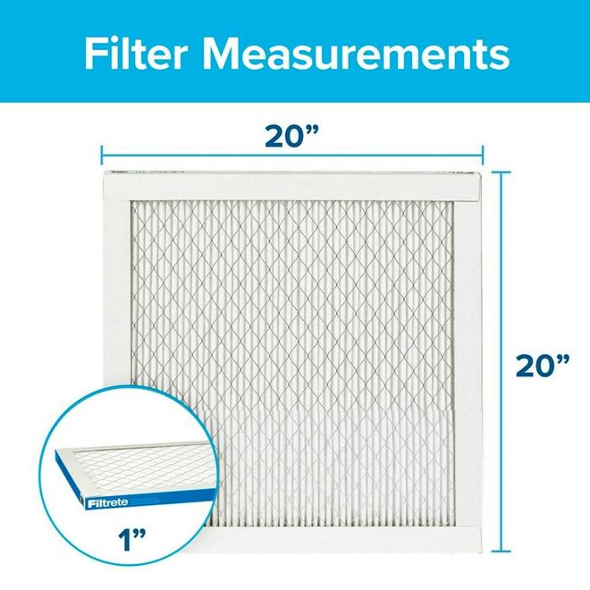 3M Filtrete Healthy Living 20 x 20 x 1-In 1900 MPR Blue Maximum Allergen Reduction Electrostatic Air Filters 2/Pk