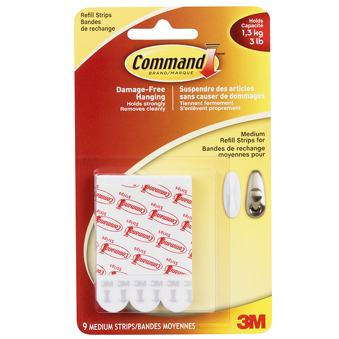 Refill Strips for Self-Adhesive Hooks - 9/Pack