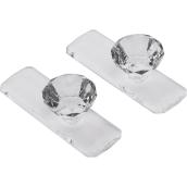 Crystal Knob Hooks - Medium - Clear - 2/Pack