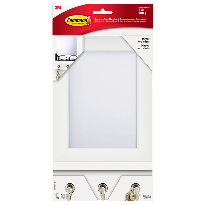 Command Wall Message Boards with Hooks - White Colour - 1 1/2-in D x 11 13/64-in H x 6 51/64-in W - 9 Per Set
