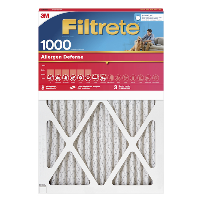 Filtrete Clean Living Basic 1-Pack (16-in x 25-in x 2-in) Pleated Air Filter