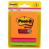 Post-it Super Sticky Notes of 3 x 3-in - Vibrant Colours - Pack of 3