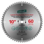 Lame en carbure pour stratifié et métal, 10 po, 60 DT