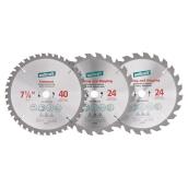 Ensemble de lames en carbure pour scie circulaire, 3 pièces