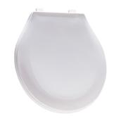 Mayfair Plastic Toilet Seat - Round - White Crane - Deluxe Style - Easy Clean