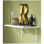 Knape & Vogt Concord Decorative Shelf Brackets - White - Steel - 8-in L x 3/4-in W