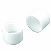 Knape & Vogt Closet Pro End Caps - Plastic - White - 1.25-in Diameter