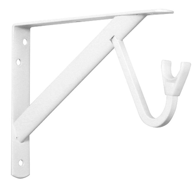 Closet Pro Shelf and Rod Bracket - White - Steel - 12-in L