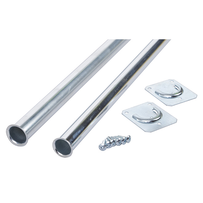 Knape & Vogt Closet Pro Heavy Duty Adjustable Rod - Zinc-plated Steel - Silver - 30-in L to 48-in L