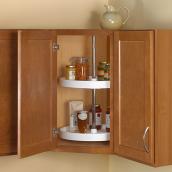 Real Solutions Lazy Susan - 2 Shelves - Polymer - 18-in - White