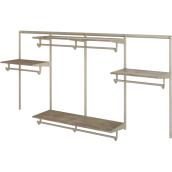 Knape & Vogt Closet Culture Wire Closet Kit - Metal - Champagne Nickel - 8-ft W x 78-in H x 16-in D