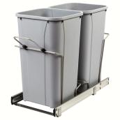 Real Solutions Pull-Out Waste Bin - Double - 51-L - Platinum