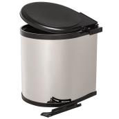 Real Solutions Swivel Garbage Can - 9.46-L - Chrome and Black Plastic