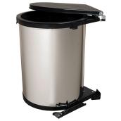 Real Solutions Swivel Garbage Can - 30-L - Chrome and Black Plastic