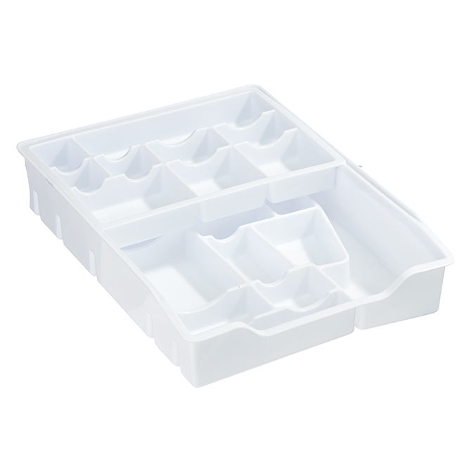 Real Solutions Drawer Organizer - 2 Tiers - White