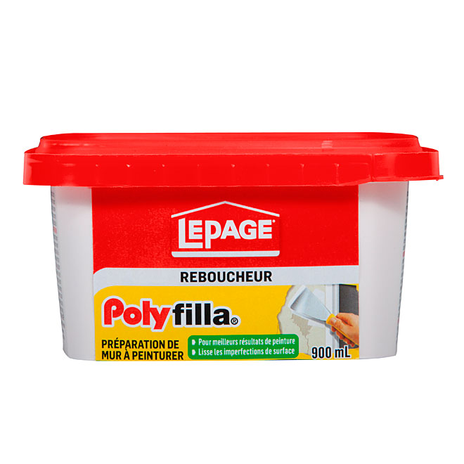 Composé de rebouchage pour mur à peinturer Polyfilla par LePage prêt à l'emploi, 900 ml