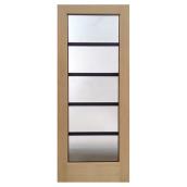 Yasen Interior French Door - 5-Panel Glass - Natural Pine - 80-in H x 32-in W