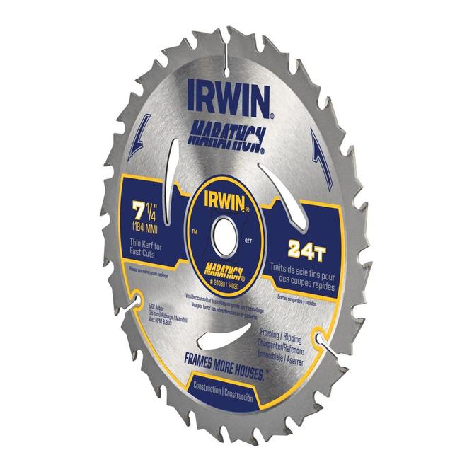 IRWIN Marathon 7 1/4-in 24-Tooth Framing/Ripping Circular Saw
