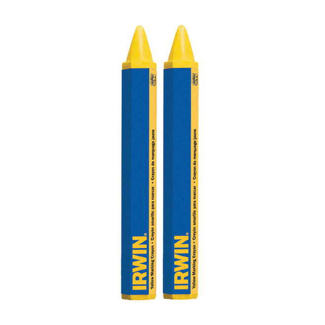 Irwin 666062, Strait-Line Lumber Crayon, Yellow (2/pkg)