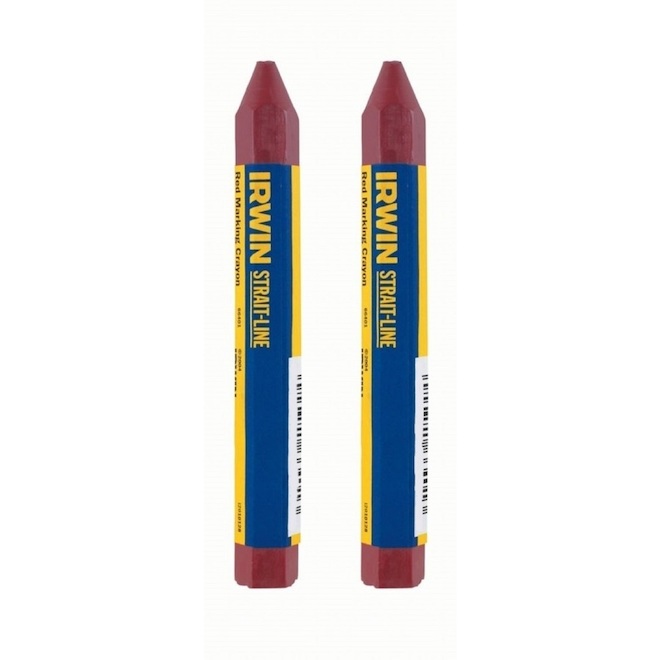 IRWIN STRAIT-LINE Red Lumber Crayon (2-Pack)