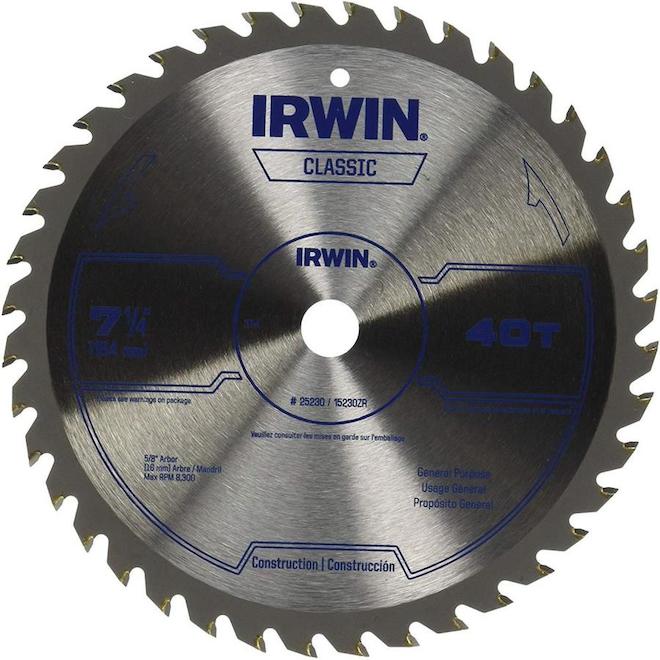 Irwin Classic 7-1/4-in Dia 40-Tooth Circular Saw Blade