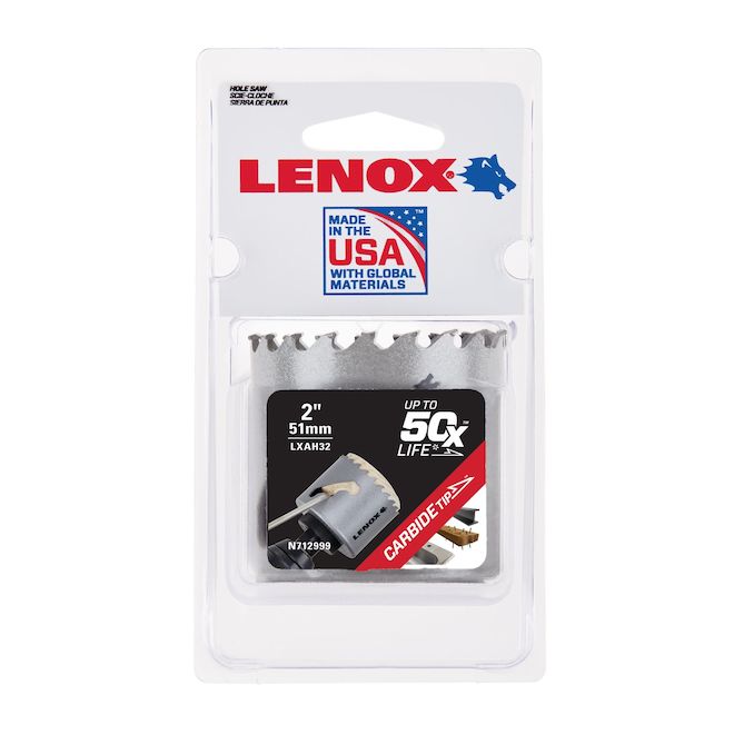 Lenox Carbide-tipped 2-in Grey Hole Saw - 1-Piece - Non-arbored