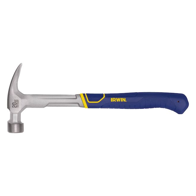 IRWIN Ergonomic Claw Hammer in Steel with Nail Starter - 20-oz
