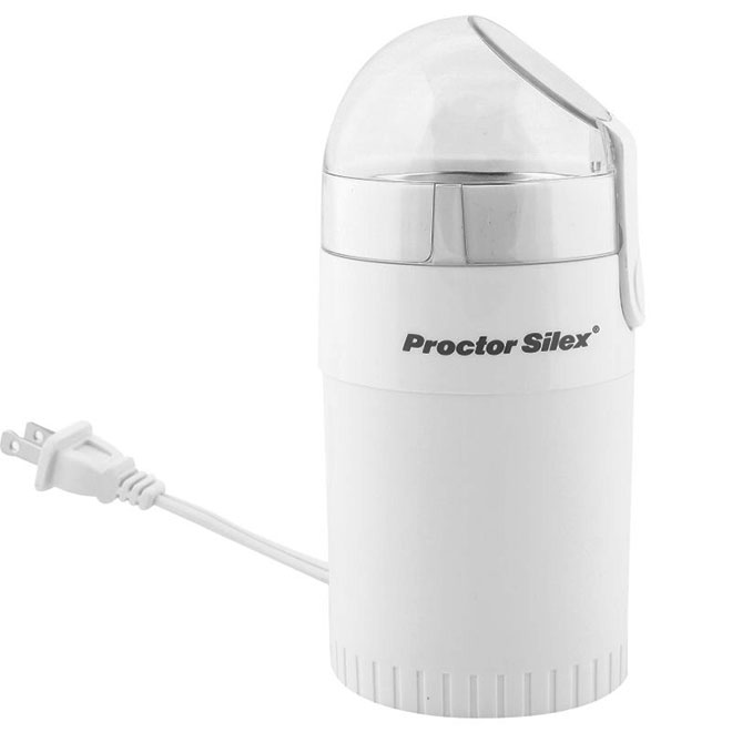Proctor Silex E160BY White Fresh Grind Coffee Grinder 