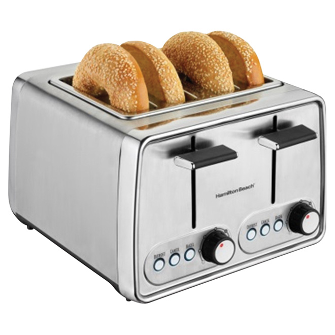 Hamilton Beach 4-Slice Toaster - Bagel Setting - Silver