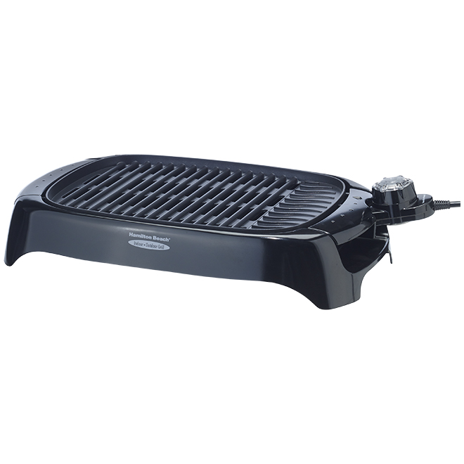 HAMILTON BEACH Indoor and Outdoor Grill - Metal - 125 sq. in. - Black  31605A