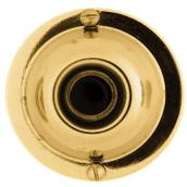 Round Wired Doorchime Button - Solid Polished Brass - 1 3/4''