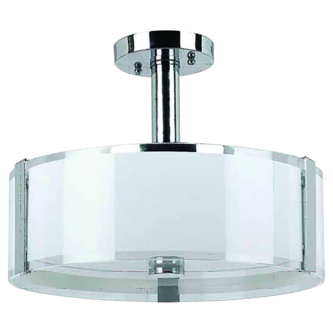 Uberhaus Ceiling Light Semi Flush Mount 14 Glass Steel Sf4029