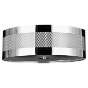 Uberhaus Neil Flush-Mount Drum Ceiling Light - Needs 2 60-Watt A19 Bulbs - Acrylic Shade and Chrome Detail - 13-in dia