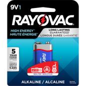Rayovac High Energy Alkaline 9-Volt Batteries (1-Pack)