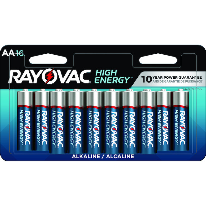 Rayovac High Energy Alkaline Batteries AA Pack of 16