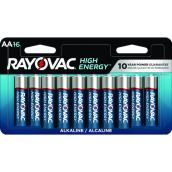 Rayovac High Energy Alkaline Batteries AA Pack of 16