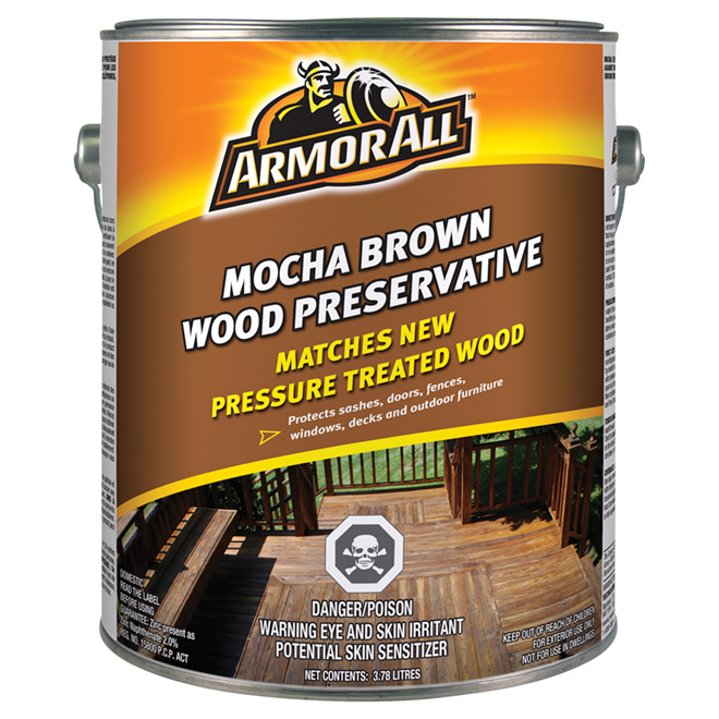 Armor All Wood Preservative - Mocha Brown - Exterior Use - 3.78 L