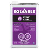 Solvable Acetone - Professional Grade - Quickly Dissolves - 3.78 L