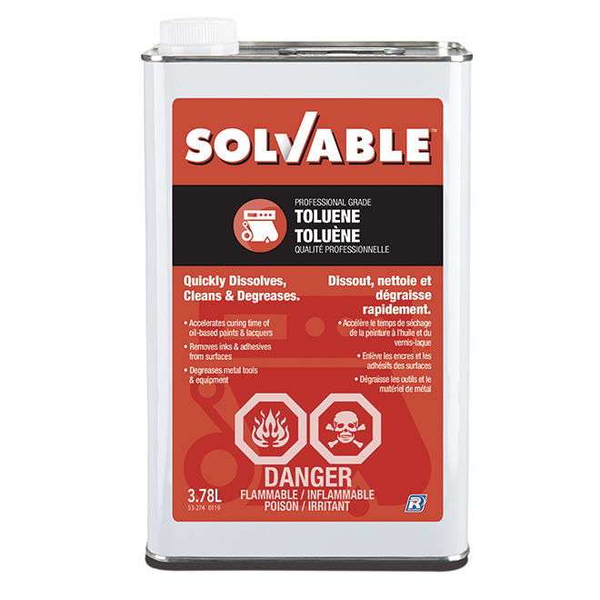 Solvable Toluene Solvent - Medium Drying Time - Professional Grade - 3.78 L