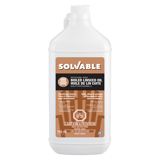 Solvable Boiled Linseed Oil - Protects Wood - Flammable - 946-ml