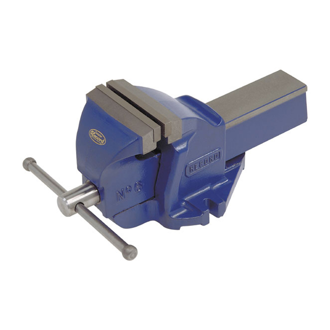 Record Mechanic Vise - Grey/Blue - High-Quality Steel - Sliding Jaw - 6 1/2-in Opening